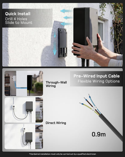 dé EV Charger 7kw type 2 with App