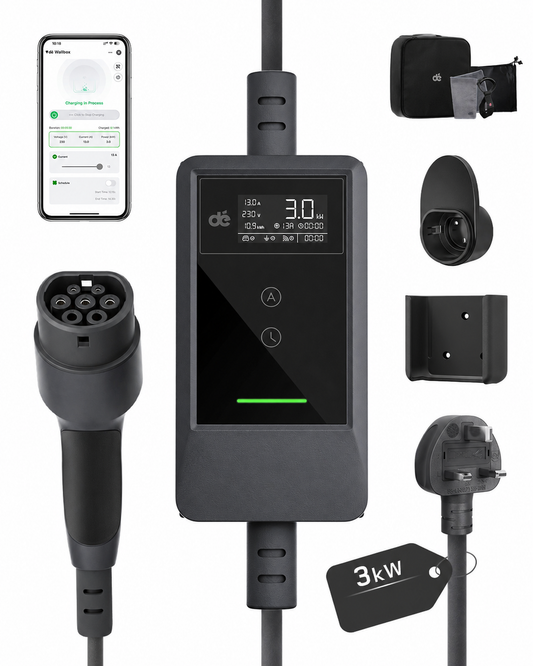 dé EV Charger 3 Pin Plug 10m with App