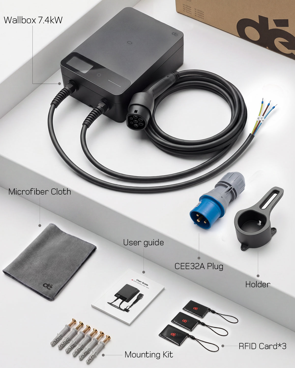 dé EV Charger 7kw type 2 with App