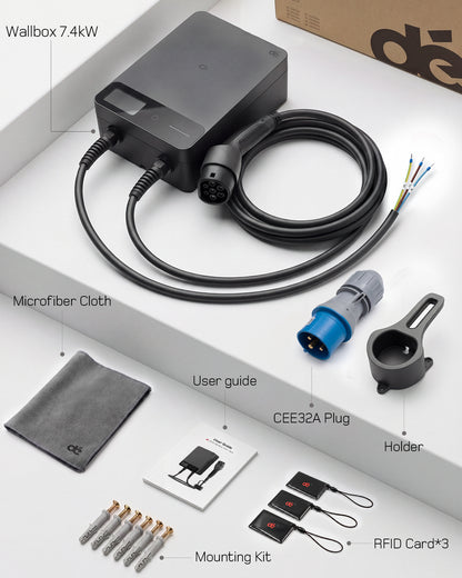 dé EV Charger 7kw type 2 with App