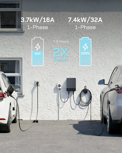 dé EV Charger 7kw type 2 with App