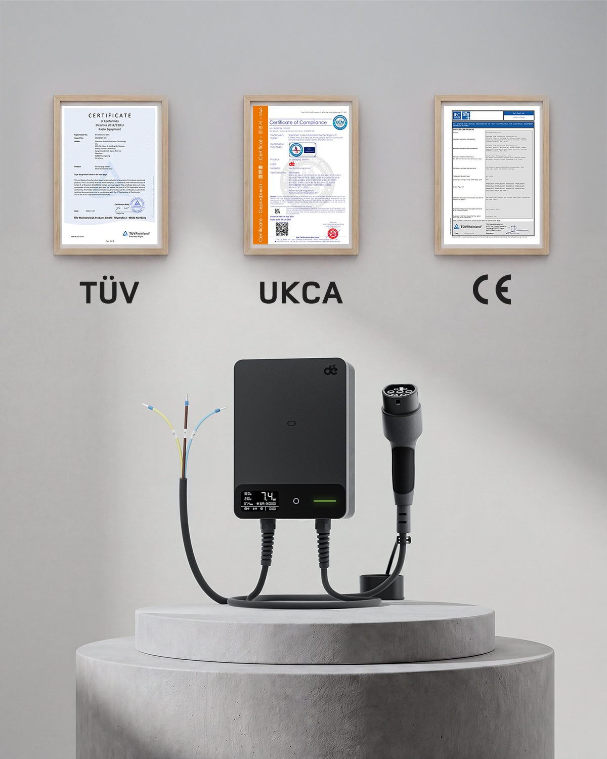 dé EV Charger 7kw type 2 with App