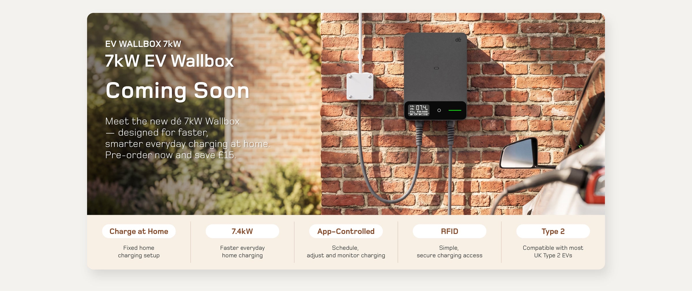 New 7.4 kW app-controlled EV Wallbox available to pre-order with £15 off